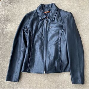 First Classics Braided Detail Leather Jacket